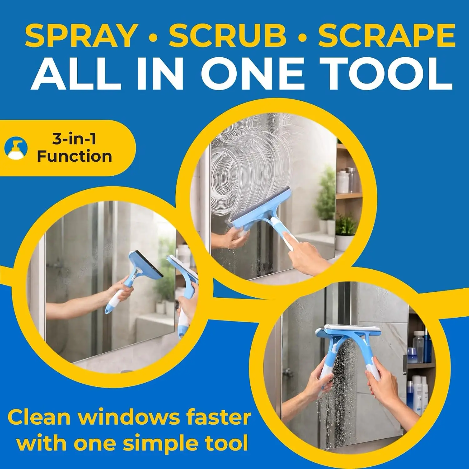 3 In 1 Integrated Window Squeegee with Spray Bottle 3 | PricZone 3 In 1 Integrated Window Squeegee with Spray Bottle 3 | PricZone