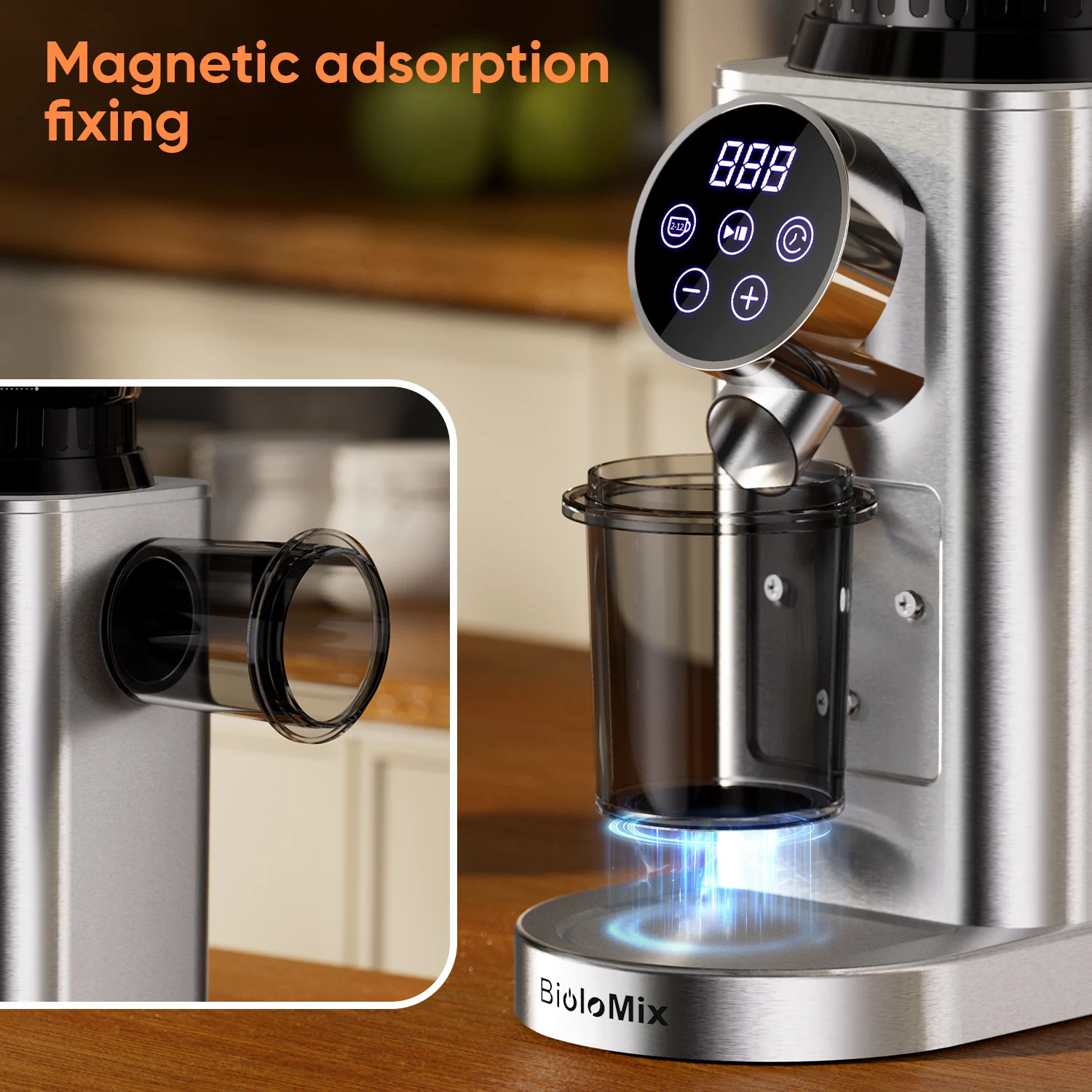 Biolomix Electric Conical Burr Coffee Grinder Adjustable 48 11