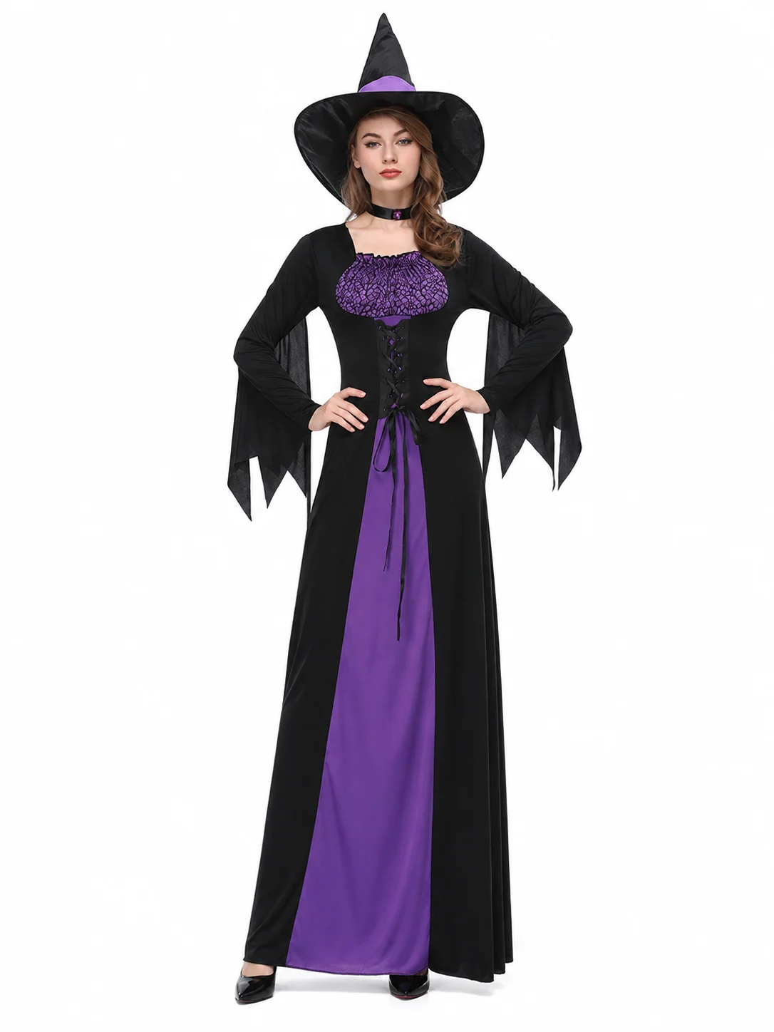 Women Classic Witch Costume Set Long Sleeve FloorLength 2 | PricZone Women Classic Witch Costume Set Long Sleeve FloorLength 2 | PricZone