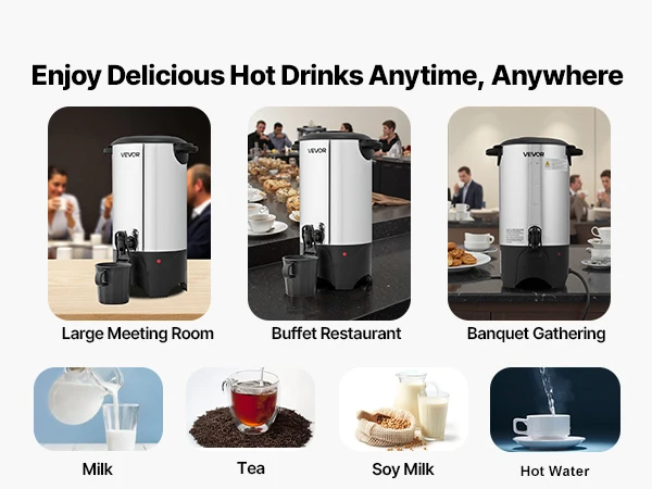 Succebuy Commercial Coffee Urn 40 Cup 6 L Hot Beverage 18