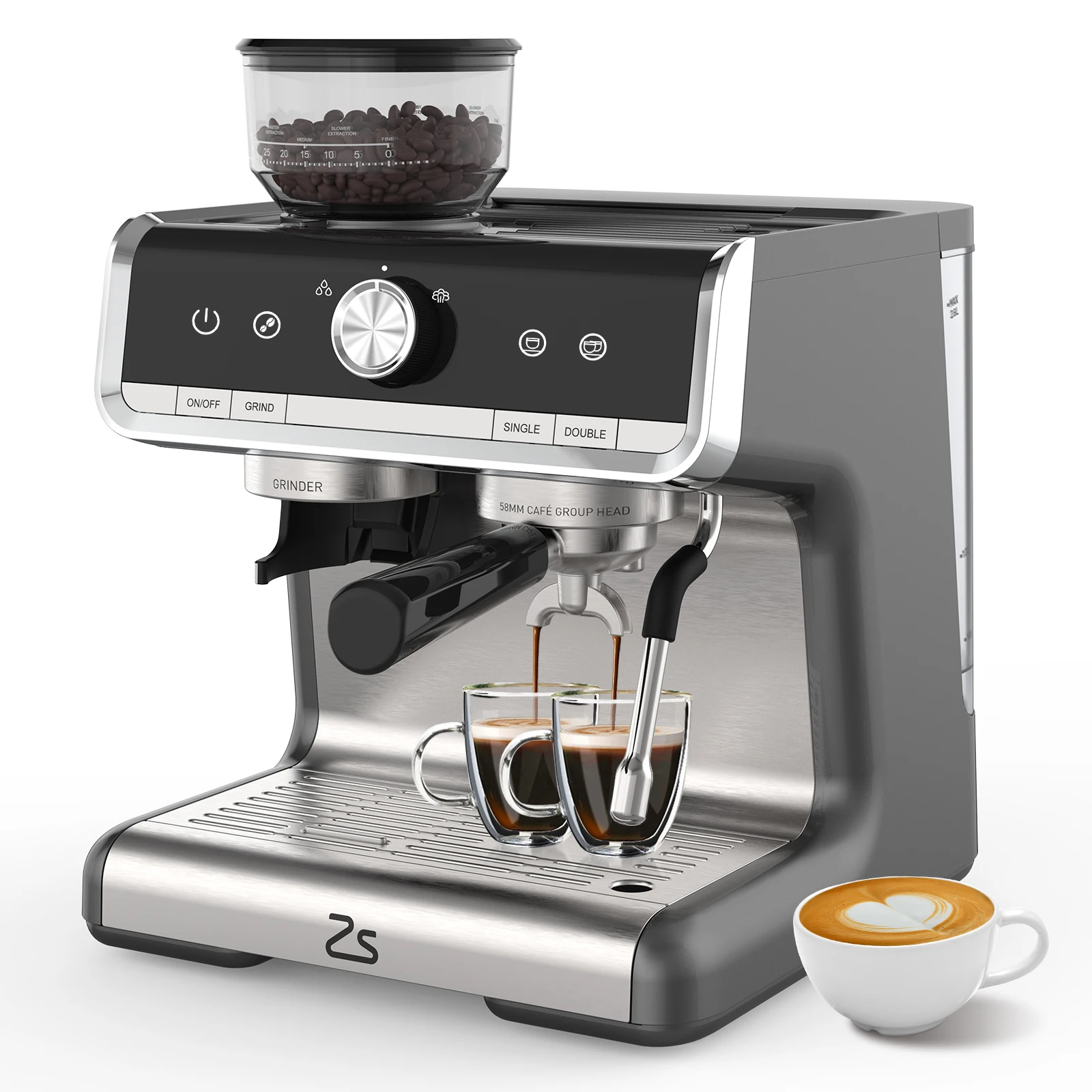 Espresso Coffee Machine with Grinder 20 Bar SemiAutomatic 1 | PricZone Espresso Coffee Machine with Grinder 20 Bar Semi Automatic 1 | PricZone