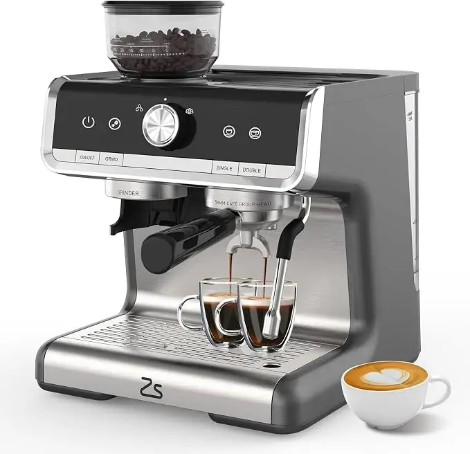 Espresso Machine 20 Bar SemiAutomatic Maker with Grinder 4 | PricZone Espresso Machine 20 Bar Semi Automatic Maker with Grinder 4 | PricZone